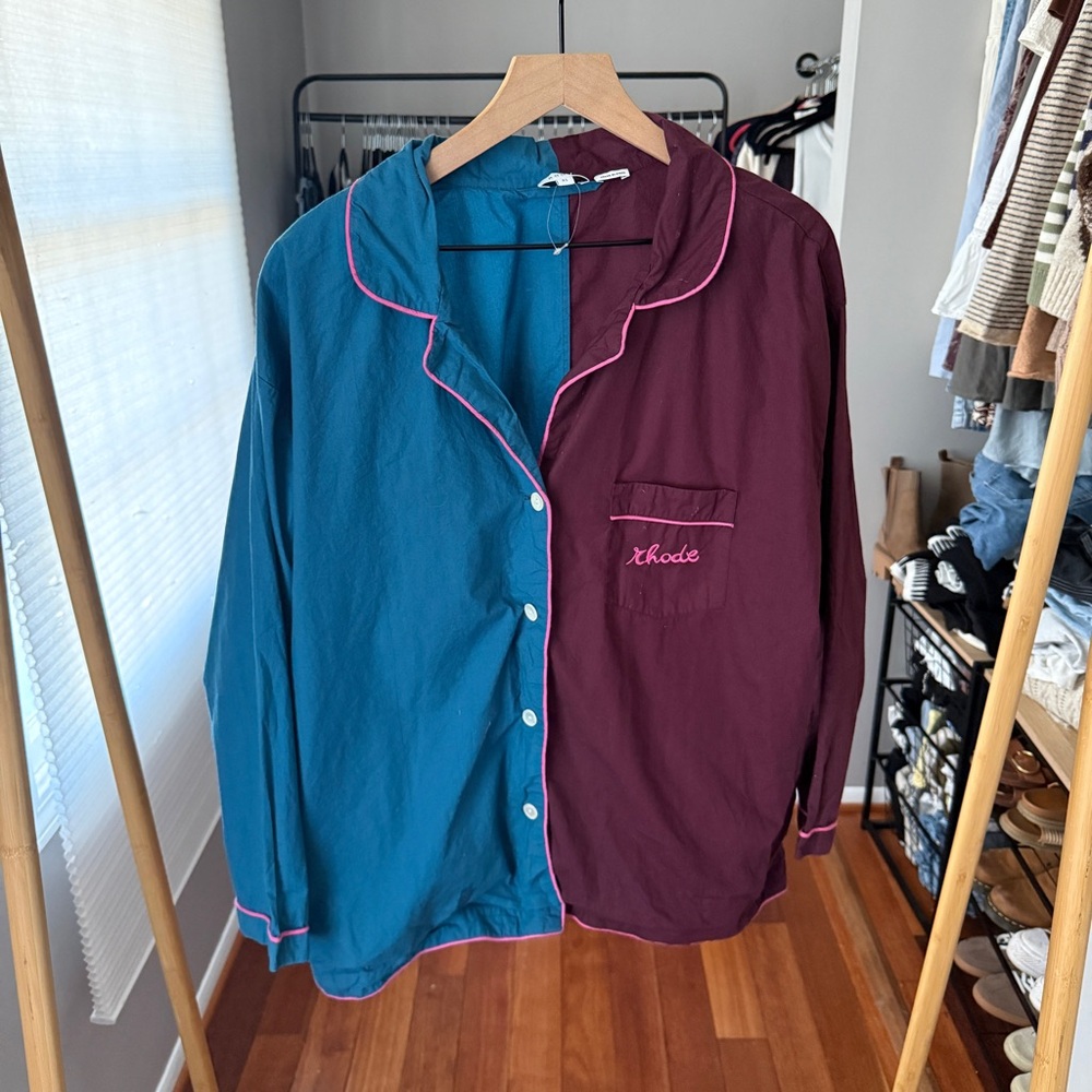 RHODE poplin pajama top 100% cotton